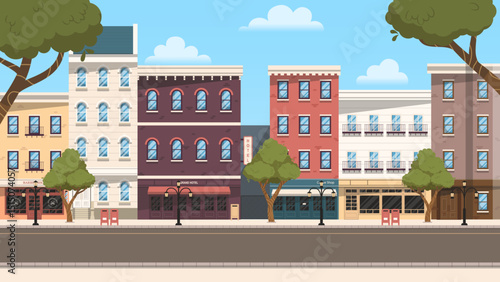 Flat Design Urban City Street