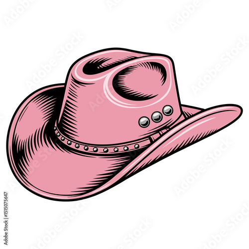 Pink Cowboy Hat Wide Brim, Stylish Design, Western Fashion Accessory