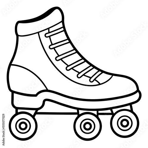 Retro 80s Roller Skates Vector on White