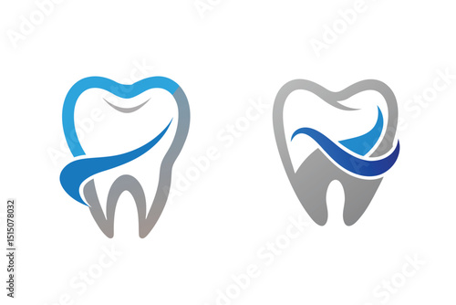 Modern Dental Logo Design – Abstract Tooth Icons for Dentistry and Oral Care Branding
