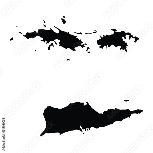 US Virgin Islands black map white background