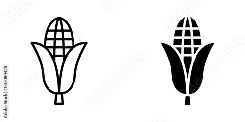 Corn  set Icon Symbol isolated white background. vector illustration. color editable.