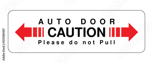 Download Auto Door Caution Sign - High-Quality Stock Image for Safety and Facility Guidelines