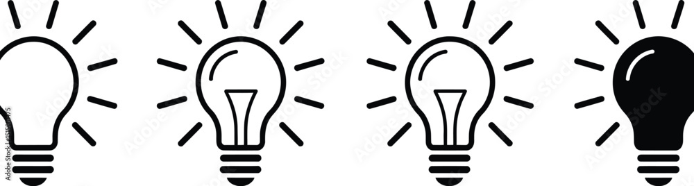 Lamp line icon set – flat style idea and light bulb vector collection for creativity, innovation, and concepts
Lamp line icon set – flat style idea and light bulb vector collection for creativity, innovation, and concepts