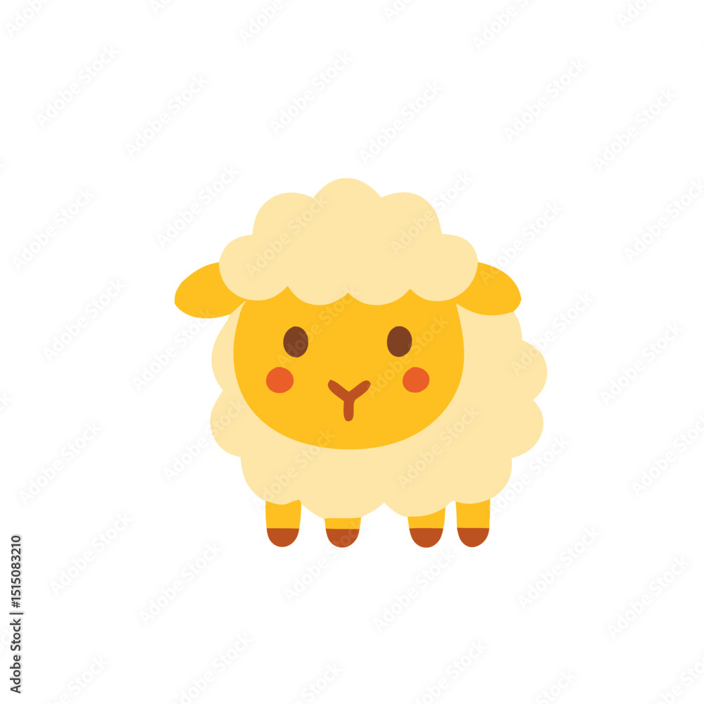 Eid alAdha fluffy yellow sheep suitable for greeting card, social media post, religious blog, festive advertisement, cultural presentation. Eid alAdha fluffy yellow sheep suitable for greeting card, social media post, religious blog, festive advertisement, cultural presentation.