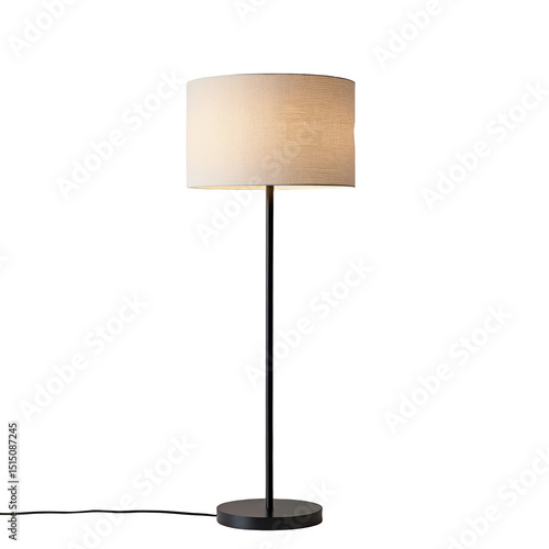 Modern floor lamp with beige shade