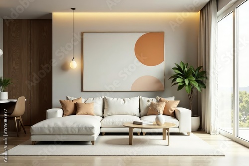 Abstract geometric shapes in calming neutrals create a sophisticated interior design repeat   design  seamless pattern  style