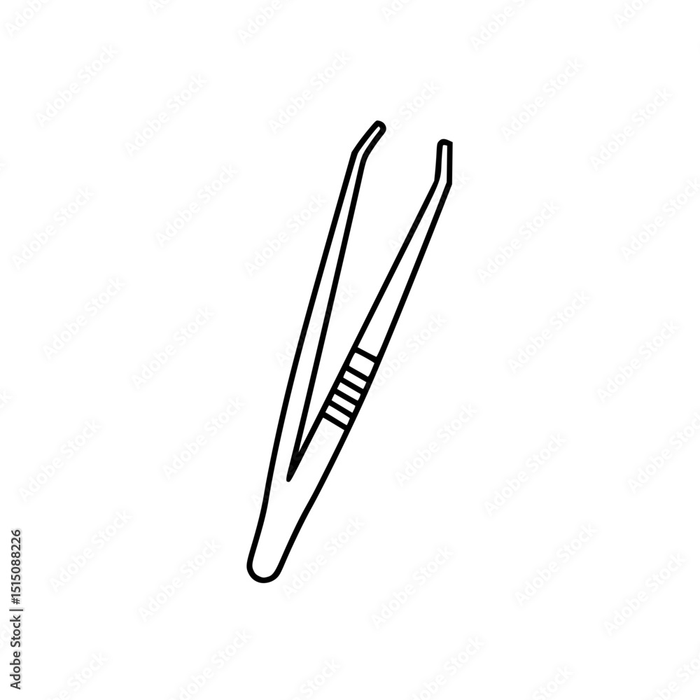 Stainless steel tweezers in minimalist line design Stainless steel tweezers in minimalist line design