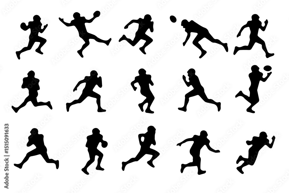 American Football Player Poses Vector bundle American Football Player Poses Vector bundle