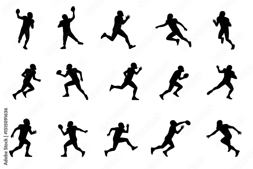 American Football Player Poses Vector bundle American Football Player Poses Vector bundle