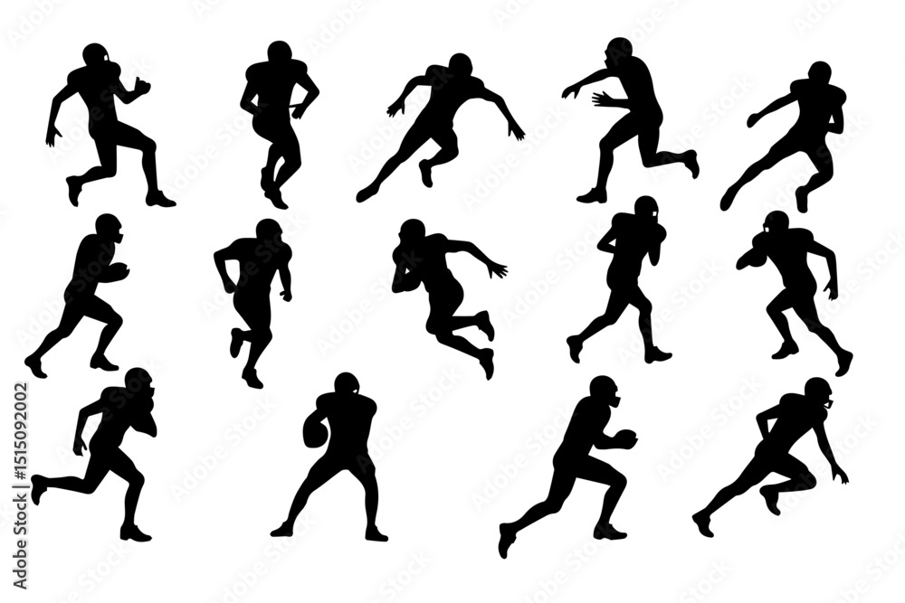 American Football Player Poses Vector bundle American Football Player Poses Vector bundle