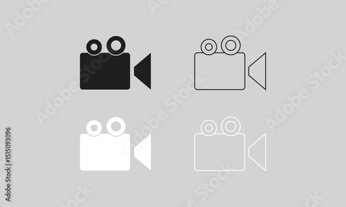 Video Camera Recorder Symbols Vector Art and Illustration.