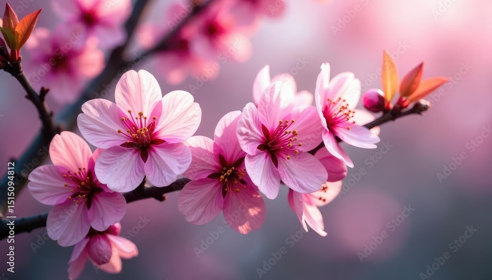 Intricate sakura branch pattern, full bloom, vibrant pink hues , pink pattern, design, bloom Intricate sakura branch pattern, full bloom, vibrant pink hues , pink pattern, design, bloom