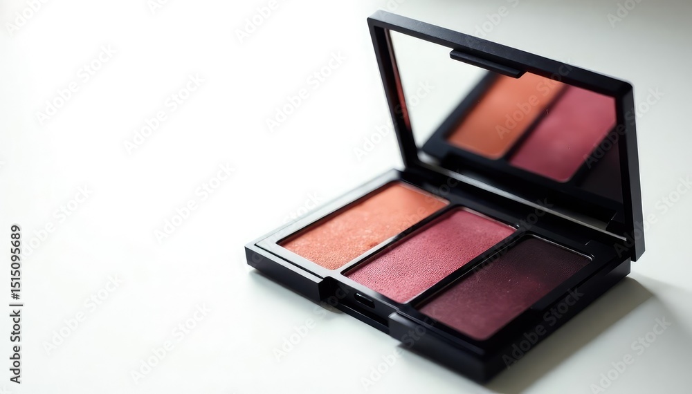 Luxury eyeshadow palette, open, vibrant colors, pure white setting, high-quality, colors Luxury eyeshadow palette, open, vibrant colors, pure white setting, high-quality, colors