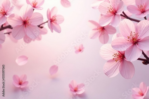 Soft pastel sakura pattern, scattered petals on light background, texture, subtle