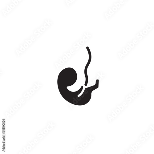 Human embryo fetus icon representing pregnancy development and early life stage