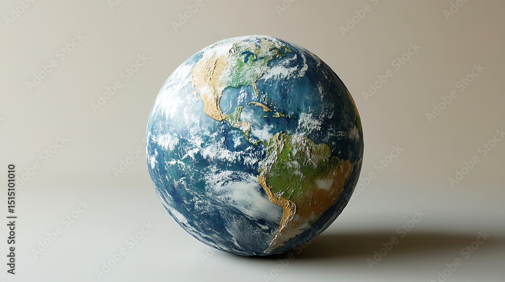 Fototapeta premium View of Earth from space at night, showing illuminated cities and continents