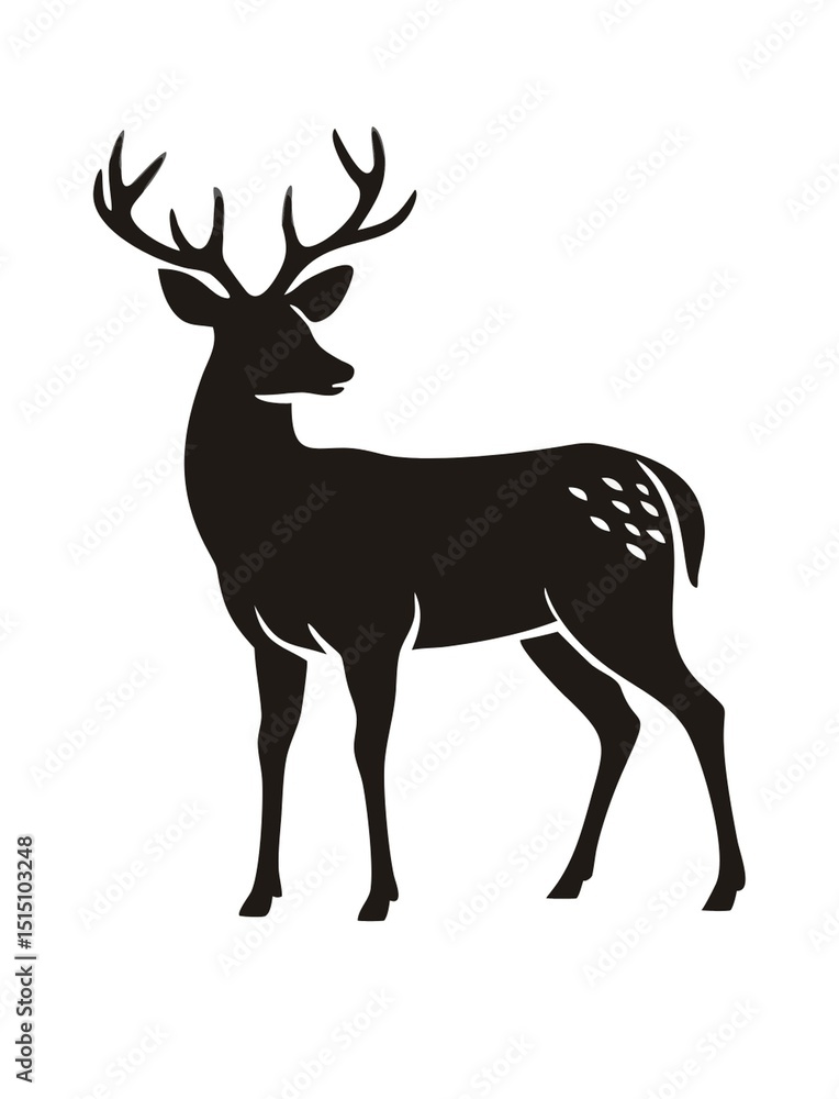 Obraz premium Silhouettes Deer Stock Vector