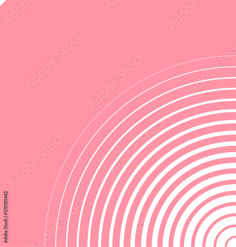 Pink Circle lines pattern. Black radial circle set. Sonar or sound wave ring collection. Halftone and linear epicenter, target, radar icon concept. Ripple concentric signal or vibration elements. 