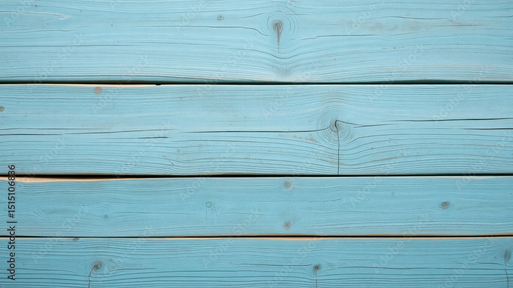 Obraz premium Light turquoise painted wooden planks arranged horizontally create a textured background with rustic charm