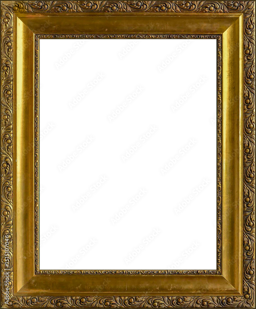 Fototapeta premium Frame made of relief baguette on a white background.