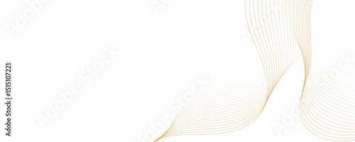 Abstract golden linear background. Flowing particles future technology concept abstract gradient and gold wave curve lines banner.