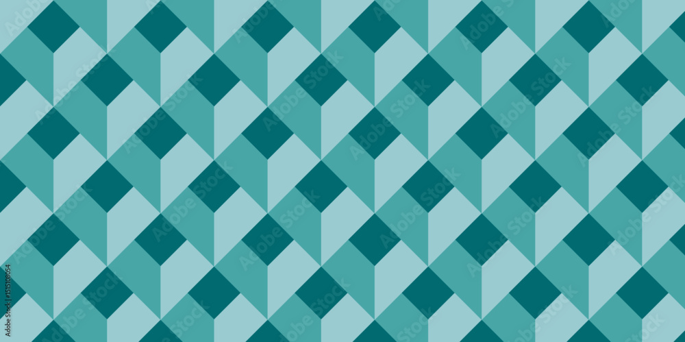 Fototapeta premium seamless green geometric pattern with triangles cube