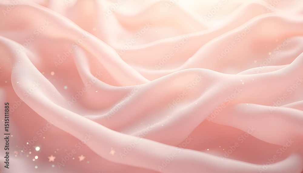 Fototapeta premium Soft Pink Fabric Texture with Glitter – Dreamy Pastel Aesthetic Background