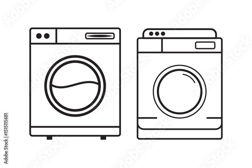 Prinwashing machine icon Simple thin line stroke vector