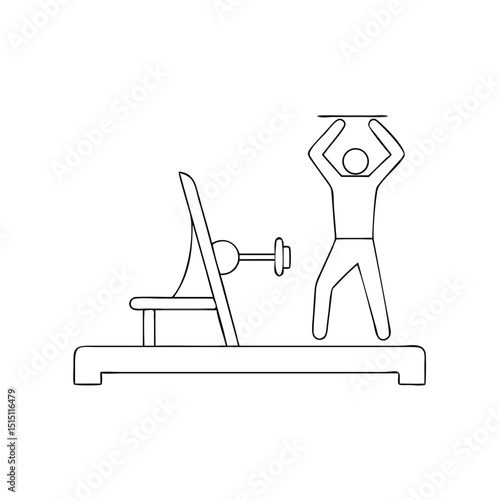 Modern eco-friendly house icon with sustainable home gym and workout equipment - modern eco-friendly home 