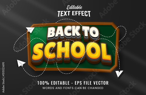Back to school editable vector text effect font style