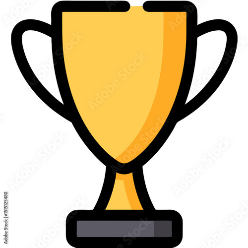 Minimalistic Illustration of a Gold Trophy Cup for Award or Competition