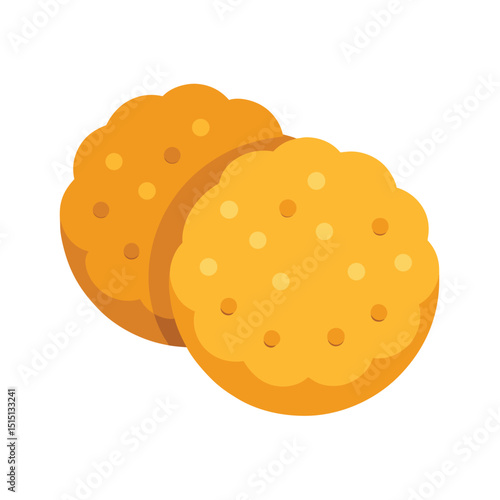 shortbread cookies vector art on white background