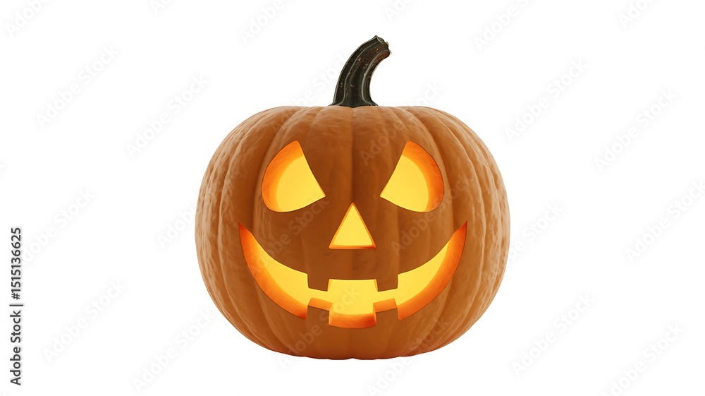 Illuminated Carved Pumpkin with Classic Halloween Jack o Lantern Smile Illuminated Carved Pumpkin with Classic Halloween Jack o Lantern Smile