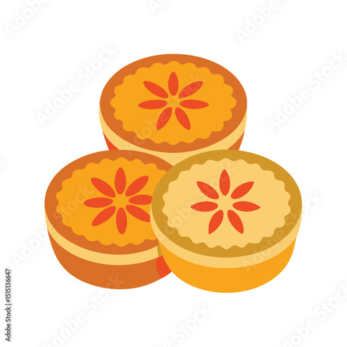mince pies vector art on white background