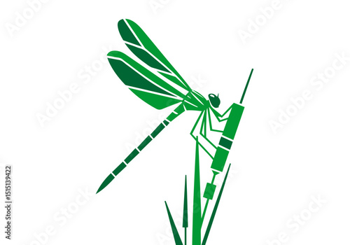 Dragonfly Geometric Illustration Vector Isolated by AZ for Books, Arts, Design and Decoration Graphic Asset