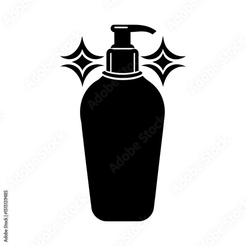 Volumizing Shampoo Silhouette Vector Illustration