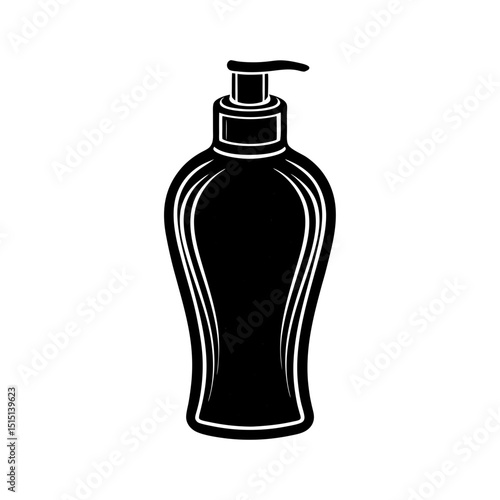 Volumizing Shampoo Silhouette Vector Illustration