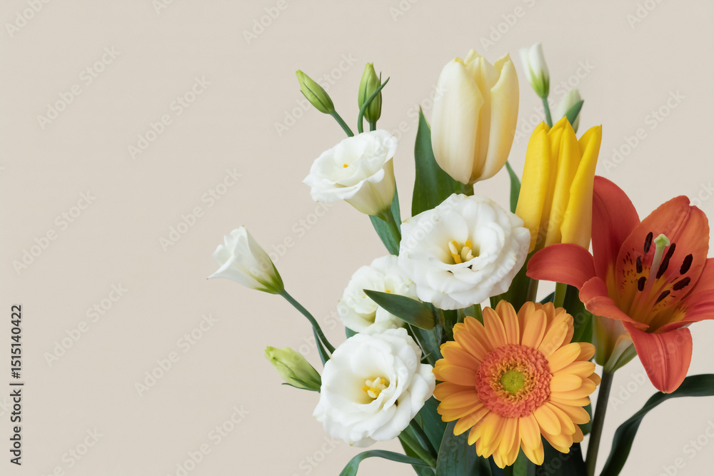 A vibrant bouquet of fresh flowers in a soft color palette perfect for design A vibrant bouquet of fresh flowers in a soft color palette perfect for design