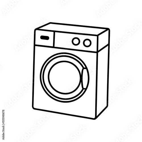 Washing machine line art illustration.