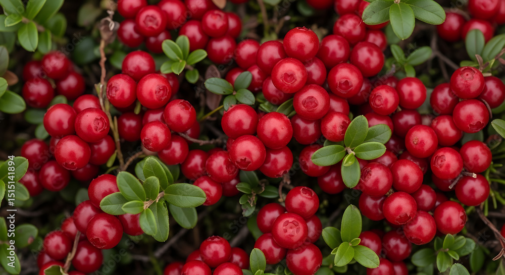 Fresh lingonberries close-up on natural background. Vibrant red berries showing natural texture and detail. Concept: Food industry, natural products. Perfect for autumn themes. Fresh lingonberries close-up on natural background. Vibrant red berries showing natural texture and detail. Concept: Food industry, natural products. Perfect for autumn themes.
