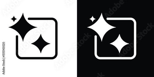 Ai generated icon. AI star and square icon. Tools for generate from the text. 