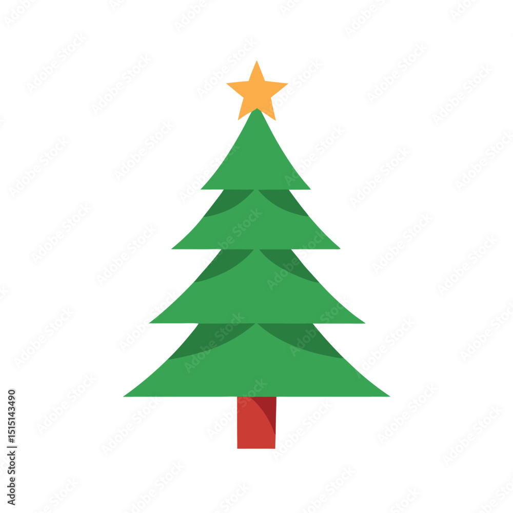 Christmas tree vector art on white background Christmas tree vector art on white background