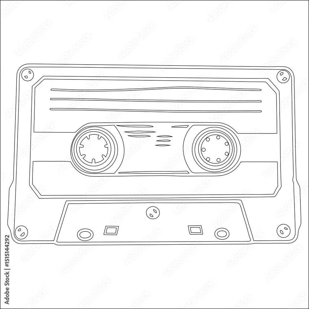 Fototapeta premium Retro audio cassette tape and player for vintage music recording