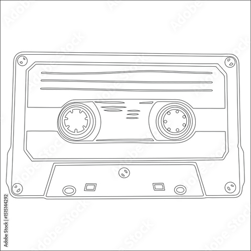 Retro audio cassette tape and player for vintage music recording
