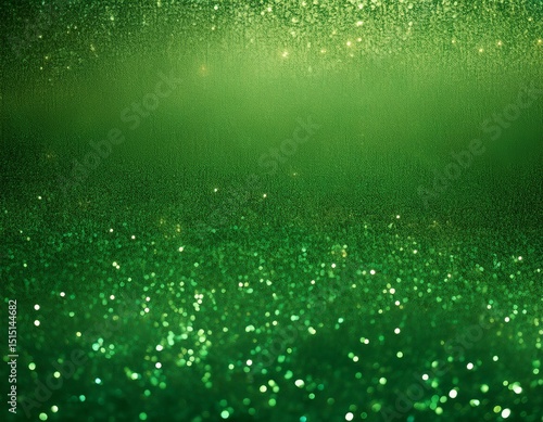 a shimmering gradient of green glitter creating a vibrant and textured background