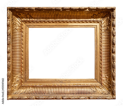 old horizontal very wide golden painting frame