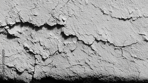 Close-up of a heavily cracked wall surface revealing extensive weathering and decay