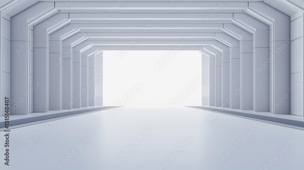Fototapeta premium Abstract white tunnel architecture