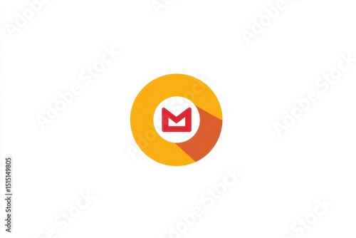 Iconic Circular Design of Email Application Logo on Simple Background